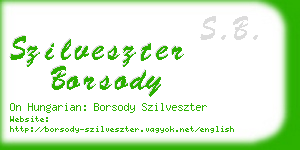 szilveszter borsody business card